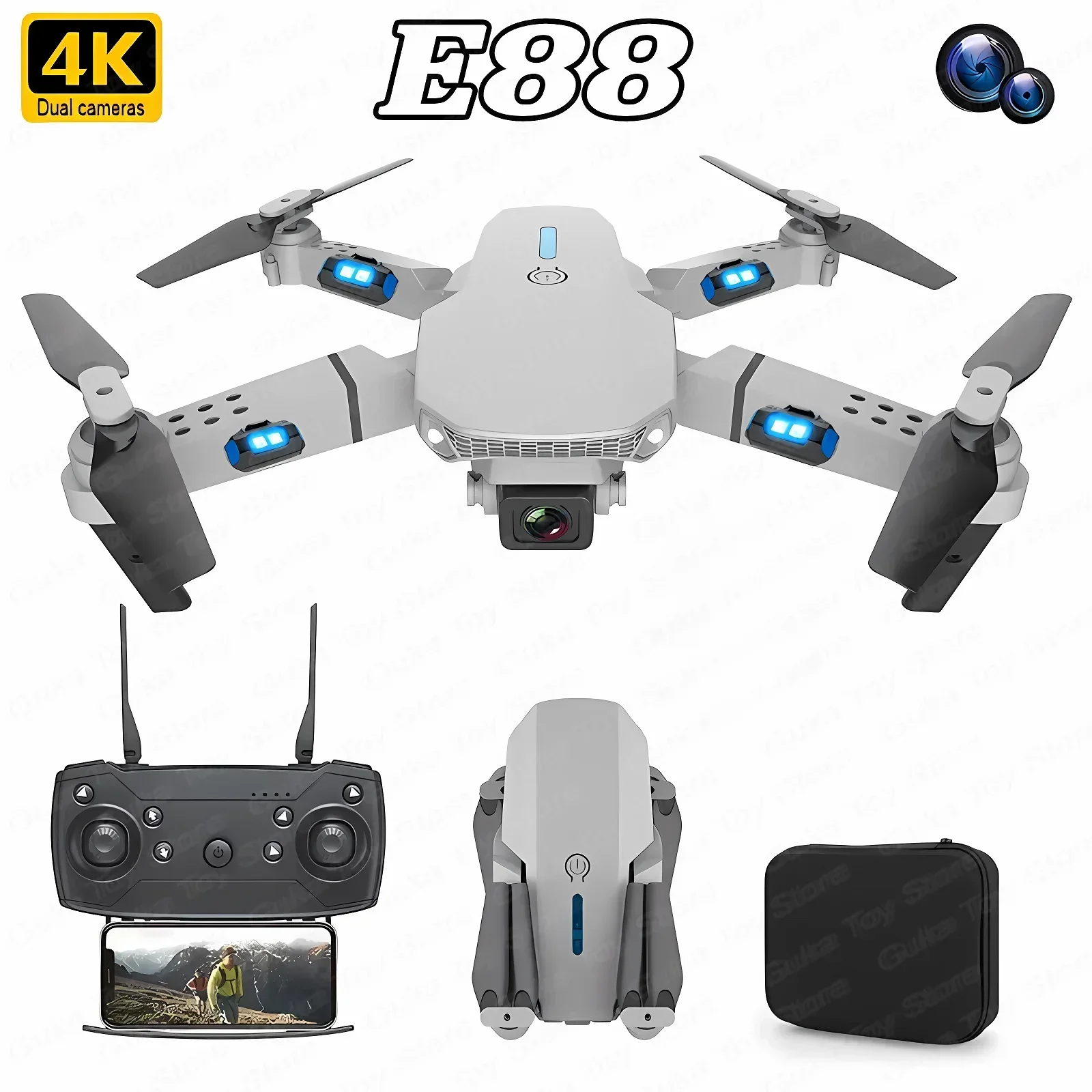 E88 Pro WIFI FPV Drone Wide An - Drone Camera Wide Angle ulasan dan harga